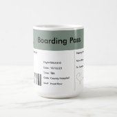 Zwangerschapsaankondiging vliegticket neutraal koffiemok (Center)