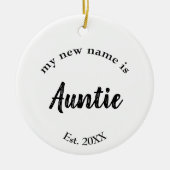 Zwangerschapsaankondiging voor nieuwe tante keramisch ornament (Voorkant)