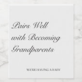 Zwangerschapsaankondiging, wijnetiket, cadeau voor wijn etiket (Enkel label)