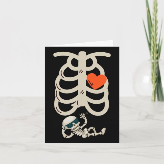 Zwangerschapsaankondiging X-ray Halloween Kaart (Voorkant)