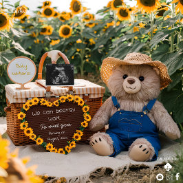 Zwangerschapsaankondiging Zonnebloem knuffel baby Kaart