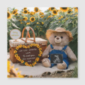Zwangerschapsaankondiging Zonnebloem Teddybeer-cad (Voorkant)