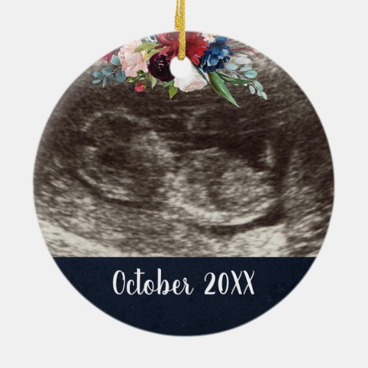 Zwangerschapsaankondiging | Zwangerschap onthullen Keramisch Ornament (Achterkant)