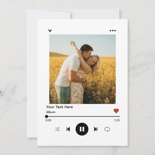 Zwangerschapsaankondigingskaart met foto van liedj kaart (Voorkant)
