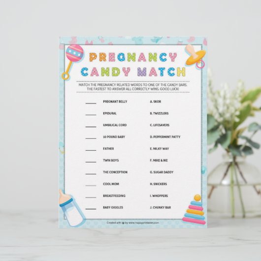 Zwangerschapsafstand [Baby Basics Blue] Briefhoofd (Staand voorkant)