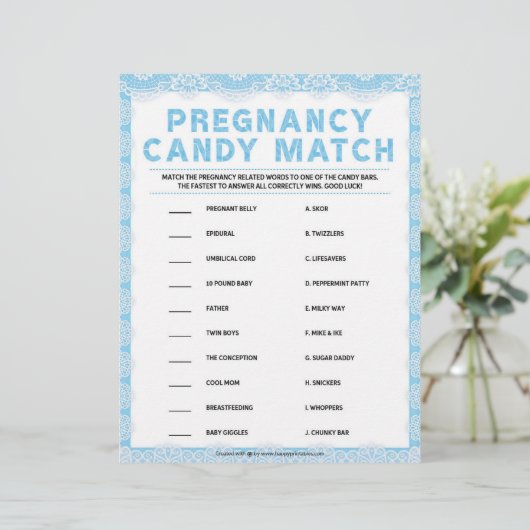 Zwangerschapsafstemming [Luxe kant [blauw] Snoep] Briefhoofd (Staand voorkant)