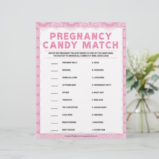 Zwangerschapsafstemming [Luxe kant [roze] Snoep] Briefhoofd (Staand voorkant)