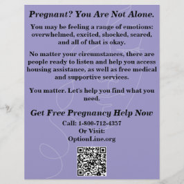 Zwangerschapshulp/Vluchtfolder na abortuszorg Flyer