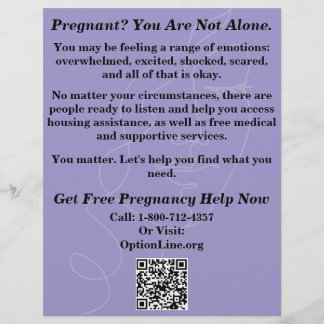 Zwangerschapshulp/Vluchtfolder na abortuszorg Flyer