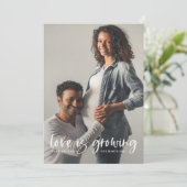 Zwangerschapskaart | Liefde groeit Aankondiging (Staand voorkant)