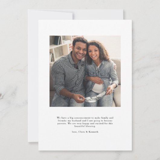 Zwangerschapskaart | Liefde groeit Aankondiging (Achterkant)