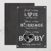 Zwangerschapskaart Love Marriage Baby Aankondiging (Voorkant / Achterkant)