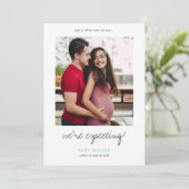 Zwangerschapskaart met foto aankondiging (Staand voorkant)