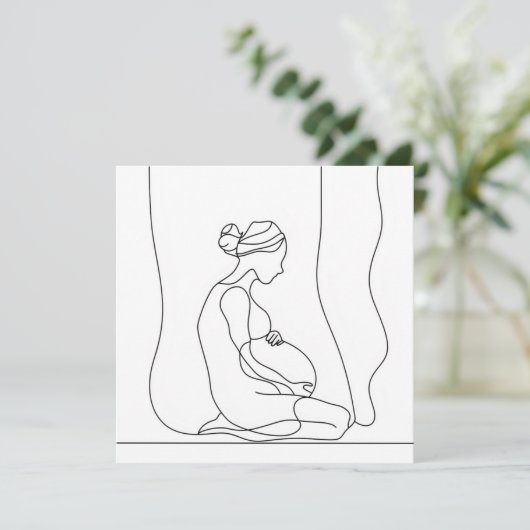 Zwangerschapslijn kunst kaart (Staand voorkant)