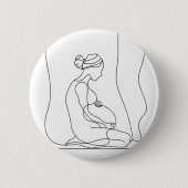 Zwangerschapslijn kunst ronde button 5,7 cm (Voorkant)