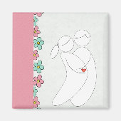 Zwangerschapsmagneet (roze) magneet (Voorkant)