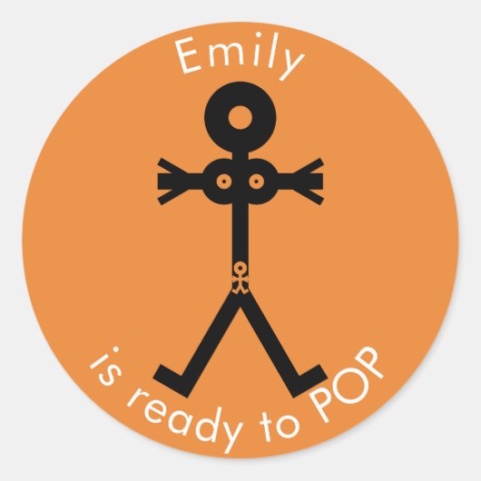 Zwangerschapspictogram klaar voor POP Ronde Sticker (Voorkant)