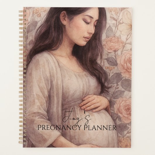 Zwangerschapsplanner, Aziatische zwangere vrouw Planner (Voorkant)