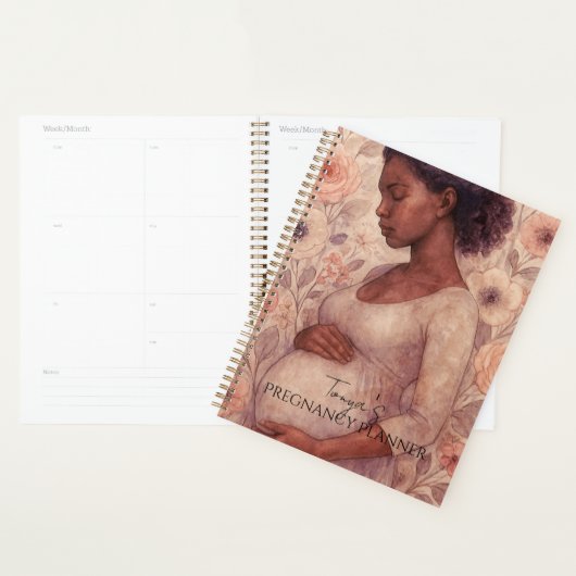 Zwangerschapsplanner, zwarte zwangere vrouw planner (Display)