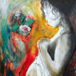 zwangerschapsschilderij aankondigingskaart