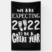 Zwangerschapsuitkondiging 2022 verwachten we spandoek (Verticaal)