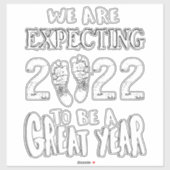 Zwangerschapsuitkondiging 2022 verwachten we sticker (Vel)
