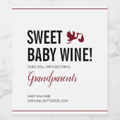 Zwangerschapsuitkondiging grootouders om te worden wijn etiket (Enkel label)