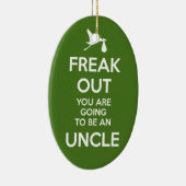Zwangerschapsuitkondiging van oom-to-Be-kerstmis Keramisch Ornament (Rechts)