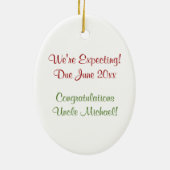 Zwangerschapsuitkondiging van oom-to-Be-kerstmis Keramisch Ornament (Achterkant)