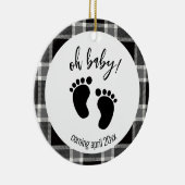 Zwangerschapsuitkondiging Zwarte Kerstmis Keramisch Ornament (Rechts)