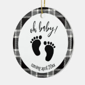 Zwangerschapsuitkondiging Zwarte Kerstmis Keramisch Ornament (Links)