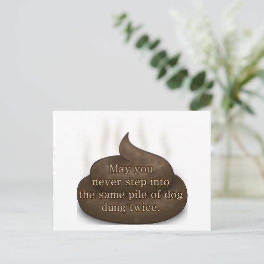 Zwangerverzegeling: Stap niet in Poop Twice Briefkaart (Staand voorkant)