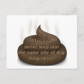 Zwangerverzegeling: Stap niet in Poop Twice Briefkaart (Voorkant)