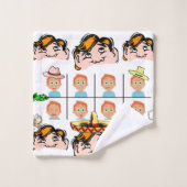 Zwanghanddoeken stellen grappige gezichtsuitdrukki bad handdoek (Wasdoekje)
