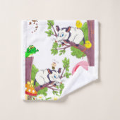 Zwanghanddoekstellen Postelsom Kikkers Floral Bad Handdoek (Wasdoekje)