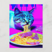 Zwangstkat Eating Spaghetti generativcontent Briefkaart (Voorkant)