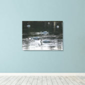 Zwangvoeding, Roath Park Lake, Cardiff Canvas Afdruk (Insitu (Houten vloer))