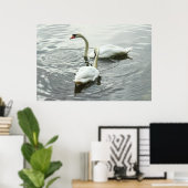 Zwangvoeding. Roath Park Lake, Cardiff, Wales Poster (Thuiskantoor)