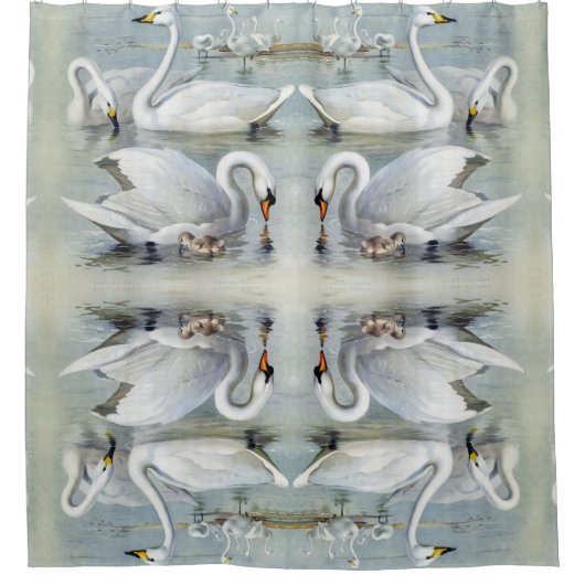 Zwangvogels Cygnet dieren Wildlife Shower Curtain Douchegordijn (Voorkant)