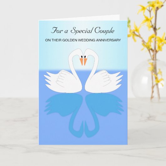 Zwans 50th Wedding Jubileum Kaart (Gele Bloem)