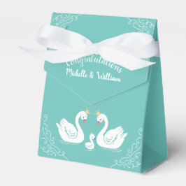 Zwans Baby shower Bird met Crown Co-Ed Blauwgroen Bedankdoosjes