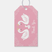 Zwans Baby shower Vogel met Crown Co-Ed Roze Cadeaulabel (Voorkant)