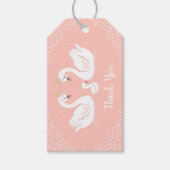 Zwans Baby shower Vogelvogel met kroon-Ed-strand Cadeaulabel (Voorkant)
