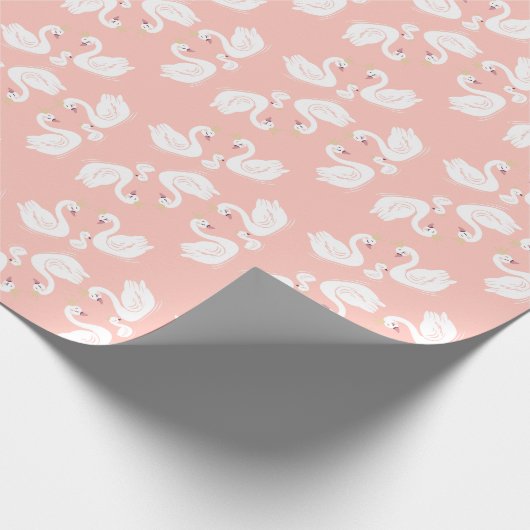 Zwans Baby shower Vogelvogel met kroon-Ed-strand Cadeaupapier (Hoek)