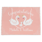 Zwans Baby shower Vogelvogel met kroon-Ed-strand Groot Cadeauzakje (Voorkant)