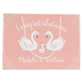 Zwans Baby shower Vogelvogel met kroon-Ed-strand Groot Cadeauzakje (Achterkant)