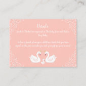 Zwans Baby shower Vogelvogel met kroon-Ed-strand Informatiekaartje (Voorkant)