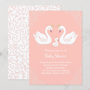 Zwans Baby shower Vogelvogel met kroon-Ed-strand Kaart