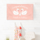 Zwans Baby shower Vogelvogel met kroon-Ed-strand Spandoek (Insitu)
