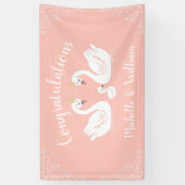 Zwans Baby shower Vogelvogel met kroon-Ed-strand Spandoek (Verticaal)